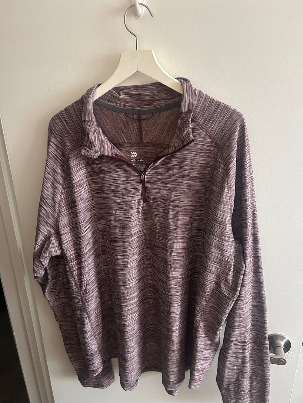 Heathered Plum Quarter-Zip Pullover - XXL